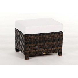 Gartenmöbel Rattanmöbel Rimini Luxus Hocker braun