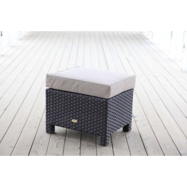 Gartenmöbel Baju Rattan Hocker braun Stoffbezug sanbraun