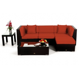 Gartenmöbel Gartenlounge Murano Stoffbezug orange