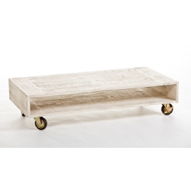 Gartenmöbel Holz Tisch mit Rollen Cora
