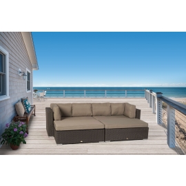 Gartenmöbel Rattan Lounge Buddha braun