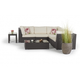 Gartenmöbel Rattanmöbel Fernando braun mit Deko