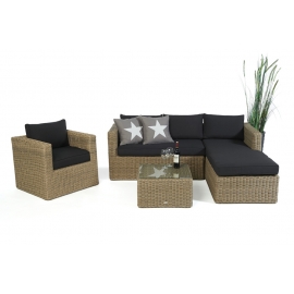Gartenmöbel Rattanmöbel natural Jurassic mit Dekokissen