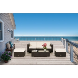 Gartensofa Rattansofa Set Niagara braun