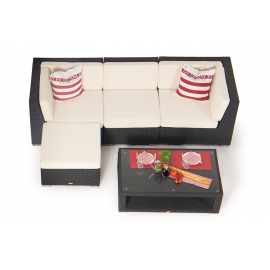 gartentisch noah schwarz mit rattan lounge