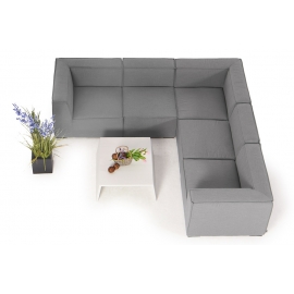 Grosse Outdoor Lounge Saidy grau mit Loungetisch