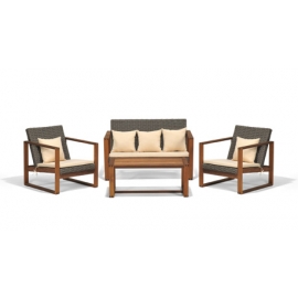 Holz Lounge 4 Sitzpläzte mir Rattan, Avatar Lounge