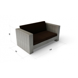 Holz Lounge Sofa Masse Cora