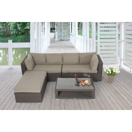 Lexa grosse Outdoor-Lounge: Garten Loungemöbel braun