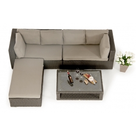 Lexa grosse Outdoor Lounge: Lounge Möbel Set braun