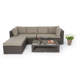 Lexa grosse Outdoor Lounge: Loungemöbel braun wetterfest