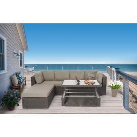 Lexa grosse Outdoor Lounge: Loungemöbel braun