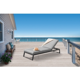 Liegestuhl Benz grau Sunbrella Stoff