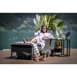 Liegestuhl Rattan Jurassic mix grau