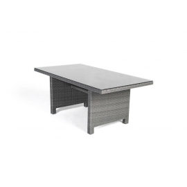 Wilma Rattan Tisch Rattanmöbel mix grau mit Glas