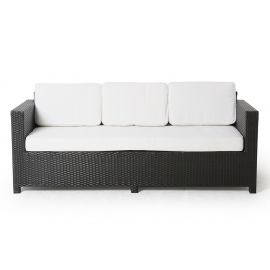 Madison Lounge 3 er Rattan Sofa schwarz