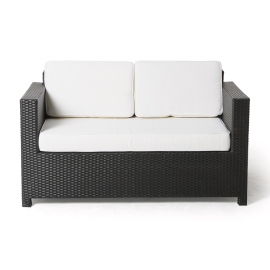 Madison Rattan Gartensofa schwarz