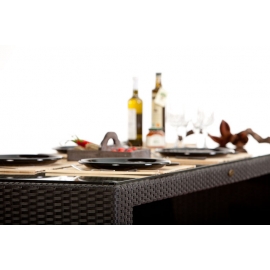 Moderne VIP Rattan Bar braun
