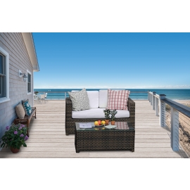 Möbel Dakota Rattan 2-sitzer Sofa braun