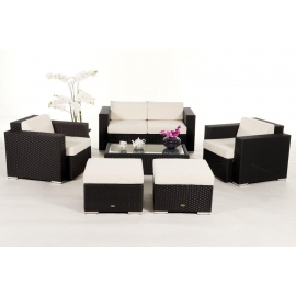 Gartenmöbel Rattanmöbel Lounge Mozart Sitzgruppe braun