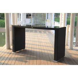 Möbel Rattan Bar Tisch Sylt, schwarz