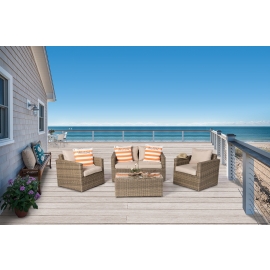 Nelson Rattan Gartenmöbel natural round