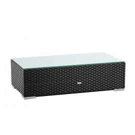 nena rattan bank mit robuster glasplatte