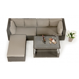 Outdoor-Lounge Lexa Rattan Loungemöbel braun