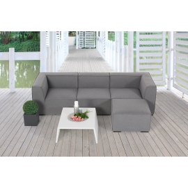 Outdoor Lounge mit Fusshocker und Tisch Sunday