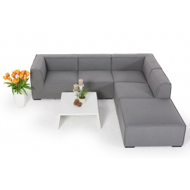 Outdoor Lounge mit Tisch und Gartendeko Bonita grau