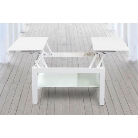 Outdoor Lounge Tisch weiss aufgeklappt