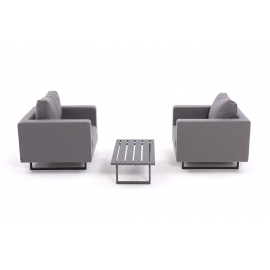 Pharao Loungesessel Outdoor Stoff grau