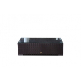 Rattan Bank mit Glas Baron braun