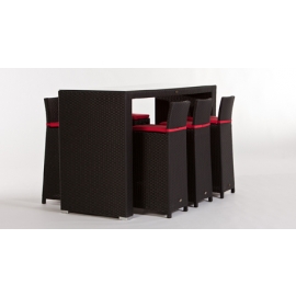 Rattan Bar, Barset VIP Barhocker braun