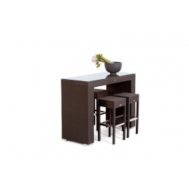 Rattan Barset vier Barhocker