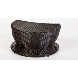 Rattan Beistell Hocker Hawaii schwarz