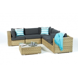 rattan ecklounge maryland hellbraun mit gartenkissen