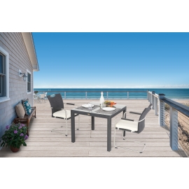 Rattan Esstisch 90 cm Sale Tisch schwarz