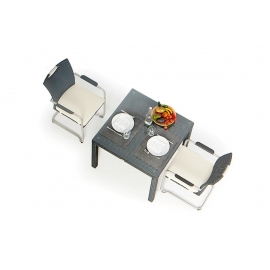 Rattan Esstisch 90cm Sale von oben