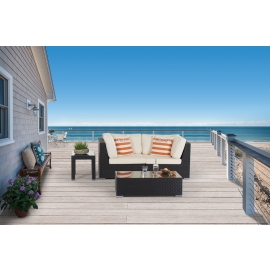 Rattan Garten Lounge Rattanmöbel Promi schwarz