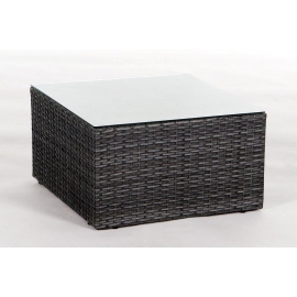 Rattan Gartenliege Jurassic mixgrau Beistelltisch