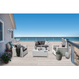 Rattan Gartenlounge Set Dallas weiss