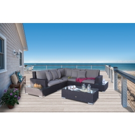 Rattan Gartenmöbel Ecklounge Venezia braun