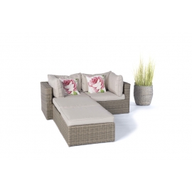 Rattan Gartenmöbel Bali natural round Liege unten
