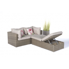Rattan Gartenmöbel Bali natural round verstellbare Liege