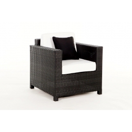 Rattan Gartenmöbel Dallas Luxus Lounge Sessel schwarz