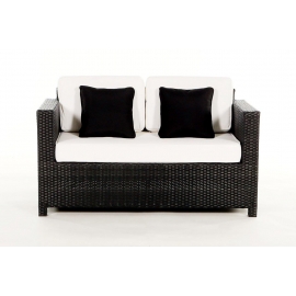 Rattan Gartenmöbel Dallas Luxus Lounge Sofa schwarz