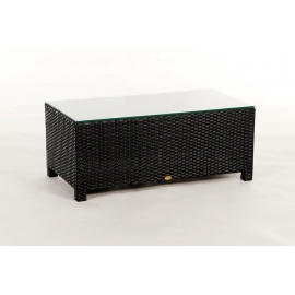 Rattan Gartenmöbel Dallas Luxus Loungetisch schwarz