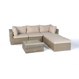 Rattan Gartenmöbel Potter Lounge natural round Liege unten