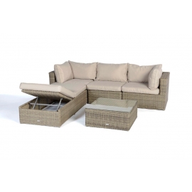 Rattan Gartenmöbel Potter Lounge natural round verstellbar